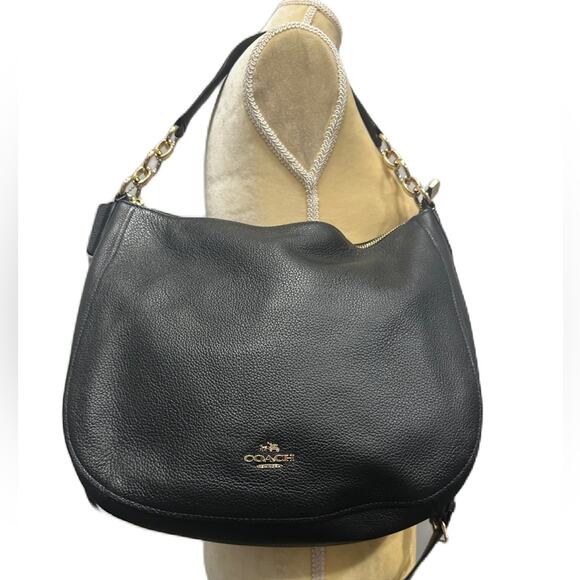 Coach Handbags - Like new Coach Elle Hobo Black Crossbody Bag Long Strap Included